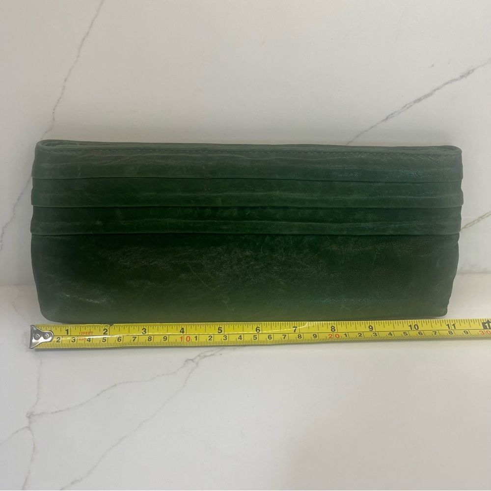 Lauren Merkin Vintage Leather Green Clutch - Picture 6 of 6
